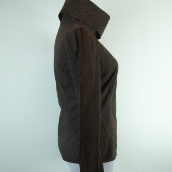 Moschino jeans studded Gray top i42 8 high neck runs small xs - Picture 5 of 9